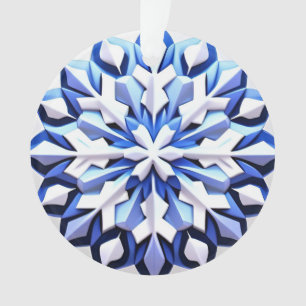 Detaillierte Blaue Schneeflocke Ornament