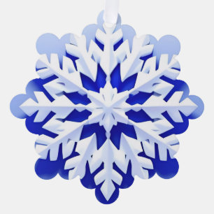 Detaillierte blaue Schneeflocke Ornament Karte