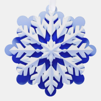 Detaillierte blaue Schneeflocke Ornament Karte