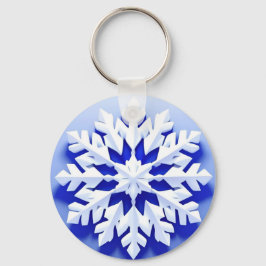 Detaillierte Blaue Schneeflocke Schlüsselanhänger
