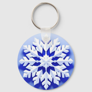 Detaillierte Blaue Schneeflocke Schlüsselanhänger