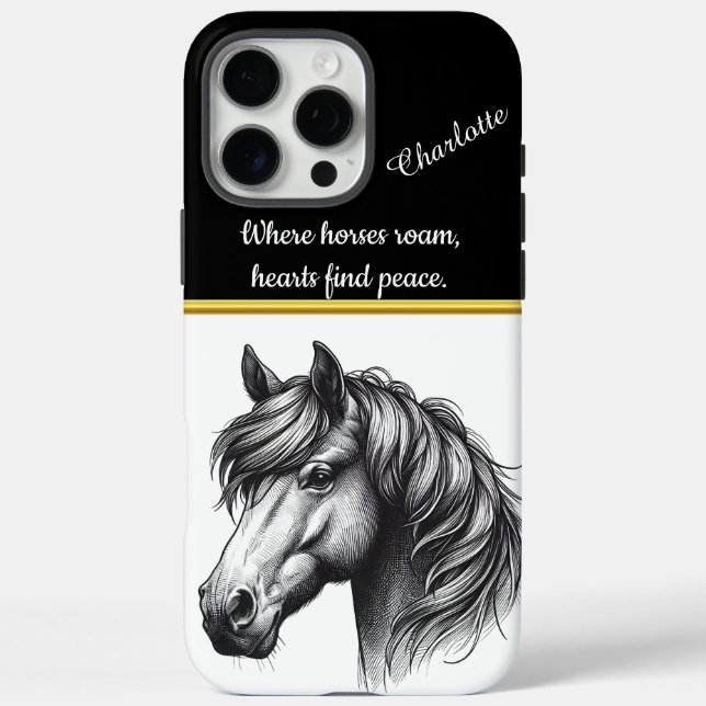 Detaillierte Darstellung eines majestätischen Pfer iPhone 16 Pro Max Hülle (Rückseite)