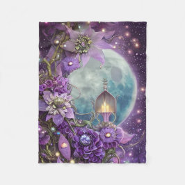 Detaillierte Fantasy Lila Moon Blume Fleecedecke