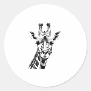 Detaillierte Giraffe Face Africa Runder Aufkleber