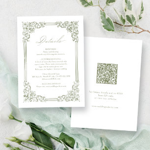 Detaillierte Hochzeitsszenarien mit Vintagem Rahme Begleitkarte