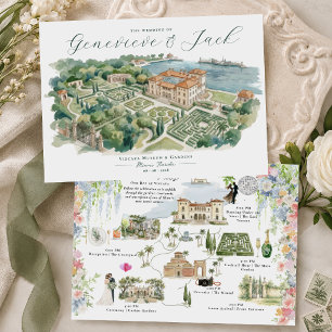 Detaillierte illustrierte Hochzeitsprogramm-Übersi