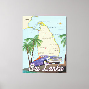 Detaillierte illustrierte Karte von Sri Lanka Leinwanddruck