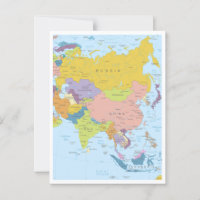 Detaillierte Karte des asiatischen Kontinents