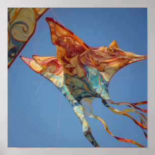 Detaillierte Kite Art - Intricate Design im Himmel Poster