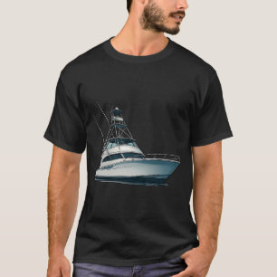 Detaillierte Offshore-Sportfischer-Yacht-Illustrat T-Shirt