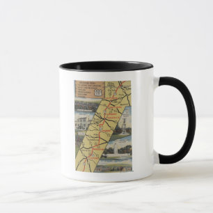Detaillierte Postkarte der Route 15 Tasse
