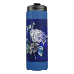 Detaillierte Rose, Blütenblätter in Lila-Blau Thermosbecher