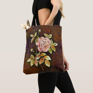 Detaillierte Rose vor texturierter brauner Kulisse Tasche