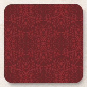 Detaillierte rote Blumenwallpaper Getränkeuntersetzer