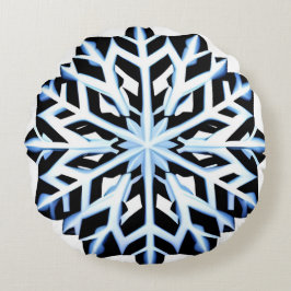 Detaillierte Snowflake-Ornament Rundes Kissen