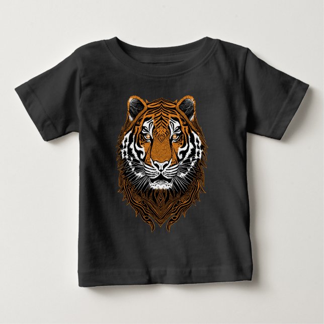 Detaillierte Tigerfront Baby T-shirt (Vorderseite)