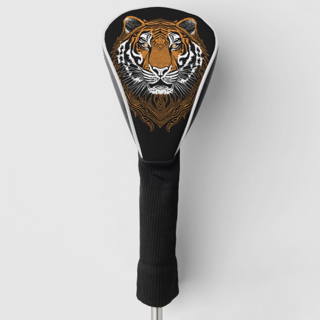 Detaillierte Tigerfront Golf Headcover (Vorderseite)