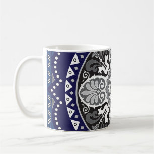 Detaillierter Blumenstrauß Paisley Design Kaffeetasse