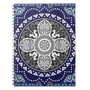 Detaillierter Blumenstrauß Paisley Design Notizblock