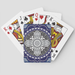 Detaillierter Blumenstrauß Paisley Design Spielkarten