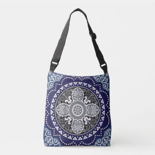 Detaillierter Blumenstrauß Paisley Design Tragetaschen Mit Langen Trägern