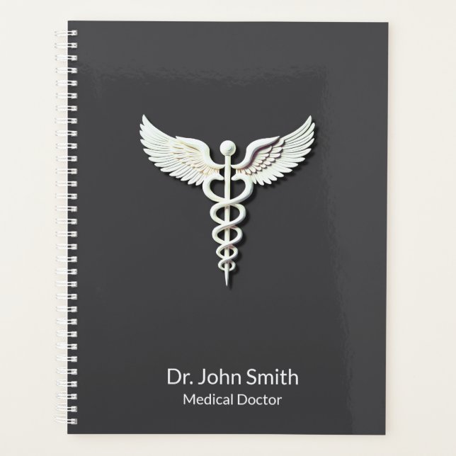 Detaillierter weißer Caduceus medizinischer Anthra Planer (Vorderseite)