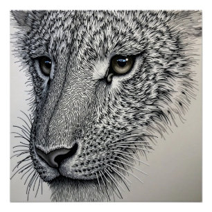 Detaillierter Wolfblick Poster