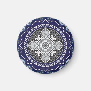 Detailliertes Blumen-Schal Paisley-Design Magnet