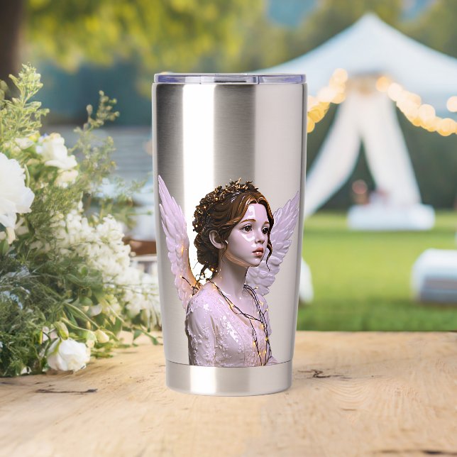 Detailliertes Engelsporträt  Thermobecher (Hochzeit (gedreht))