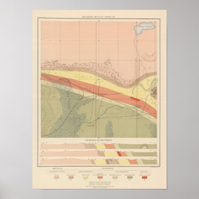 Detailliertes Geologie-Blatt XV Poster (Vorne)