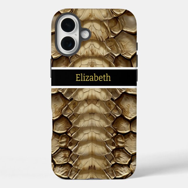 Detailliertes Schlangenhautmuster iPhone 16 Plus Hülle (Rückseite)