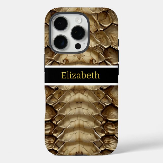Detailliertes Schlangenhautmuster iPhone 16 Pro Hülle (Rückseite)