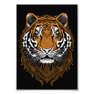 Detailliertes Tigergesicht Fotodruck