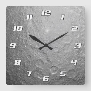 Detailliertes Vollmond-Foto   Hochauflösende Mondo Quadratische Wanduhr