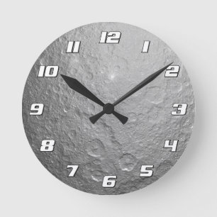 Detailliertes Vollmond-Foto Hochauflösende Mondo Runde Wanduhr
