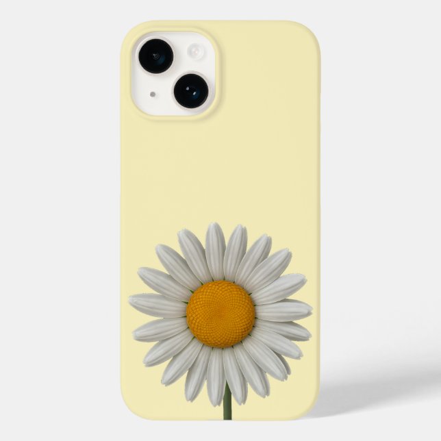 Detailliertes weißes Daisy botanisches Kunstdesign Case-Mate iPhone 14 Hülle (Rückseite)