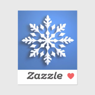 Detailliertes weißes Schneeflockendesign Aufkleber