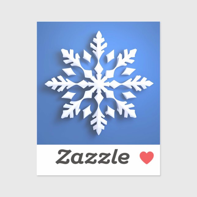 Detailliertes weißes Schneeflockendesign Aufkleber (Blatt)