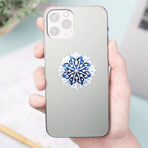 Detailliertes weißes Schneeflockendesign Aufkleber