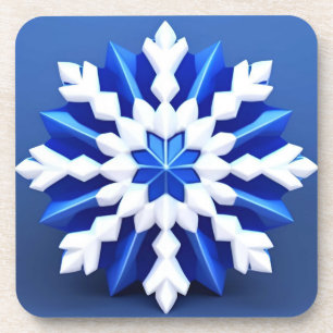 Detailliertes weißes Schneeflockendesign Getränkeuntersetzer