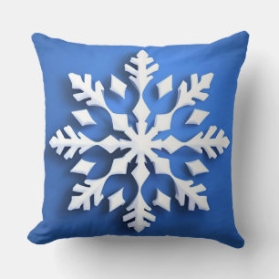 Detailliertes weißes Schneeflockendesign Kissen