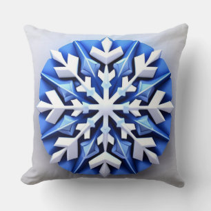 Detailliertes weißes Schneeflockendesign Kissen