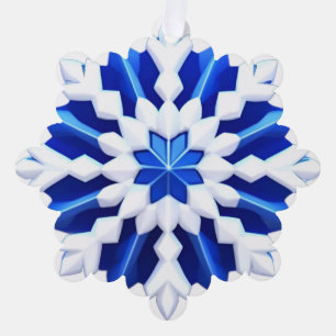 Detailliertes weißes Schneeflockendesign Ornament Karte