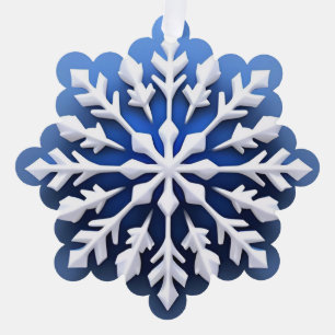 Detailliertes weißes Schneeflockendesign Ornament Karte