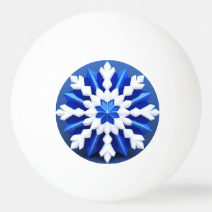 Detailliertes weißes Schneeflockendesign Tischtennisball