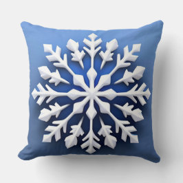 Detailliertes White Snowflake Design Kissen