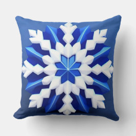 Detailliertes White Snowflake Design Kissen