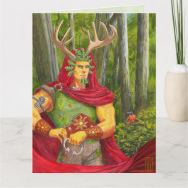 Detailportrait des keltischen Eichenkönigs Karte