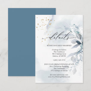 Details 3 Elegantes blaues Aquarellblatt Einladung