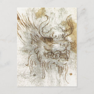 Details aus einer Studie eines Drachenkostüms 1517 Postkarte